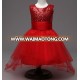 wholesale red tulle flower girl very long tail wedding dress