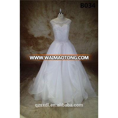 Wholesale Cap Sleeves Beaded Cheap Wedding Dress