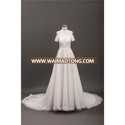 A line Lace Applique Peacock dentelle dress women wedding