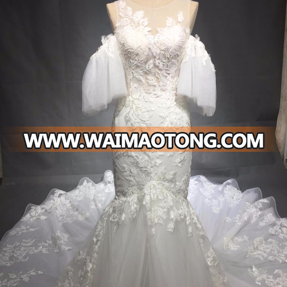 2018 New Arrival Big Train High Quality Wedding Dress Bridal Gown